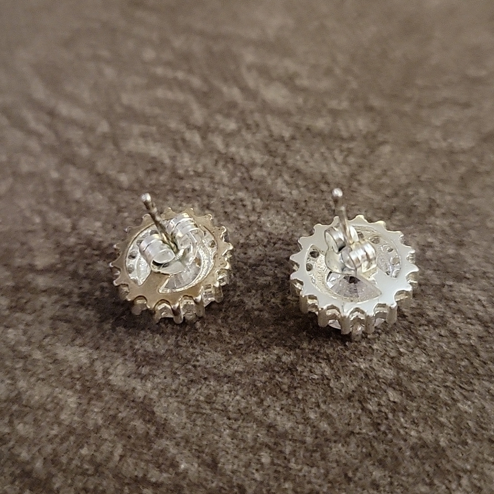 3/$30 Formal Bridal Halo Crystal Nebula Post Earrings - Picture 4 of 4